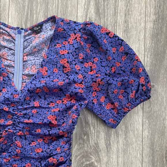 Rails - Puff Short Sleeve Ruched Mini Dress in Scarlette Bloom - Size S - Picture 5 of 11